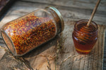Bee bread pollen jar with honey